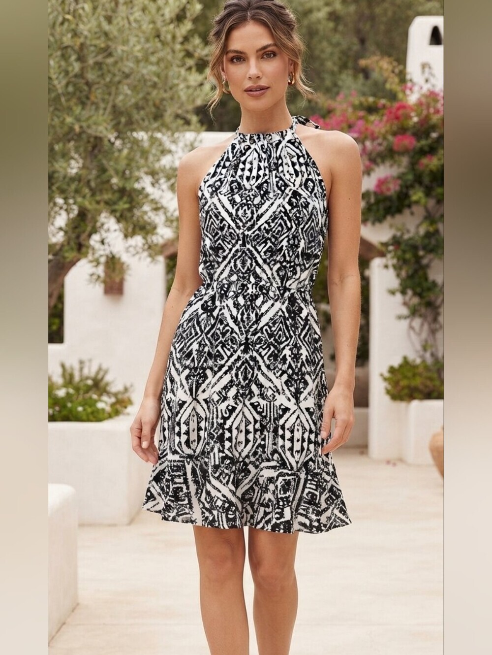 Charming charlie black and white dress size medium